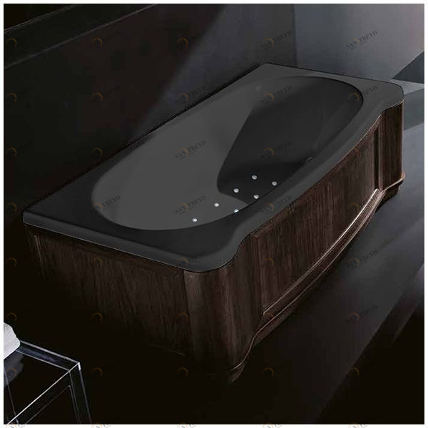 Ванна Gruppo treesse New Classic Young STA-V674C-DX-WV-C чёрная с аэромассажем прямоугольная правая дерево венге STAV674CDXWVC