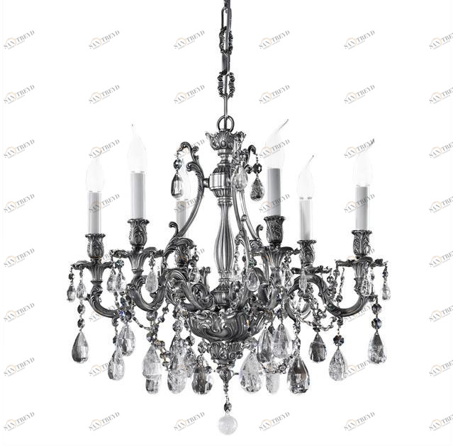 Possoni Illuminazione Старая серебряная люстра с горным хрусталем Versailles 093/6-rock