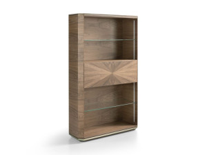 Деревянный книжный шкаф с письменным столом