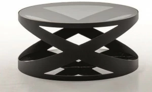 Tonin Casa Журнальный столик из стекла и металла с мраморным основанием  T6233