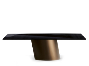 Прямоугольный Хрустальный стол с металлическим основанием