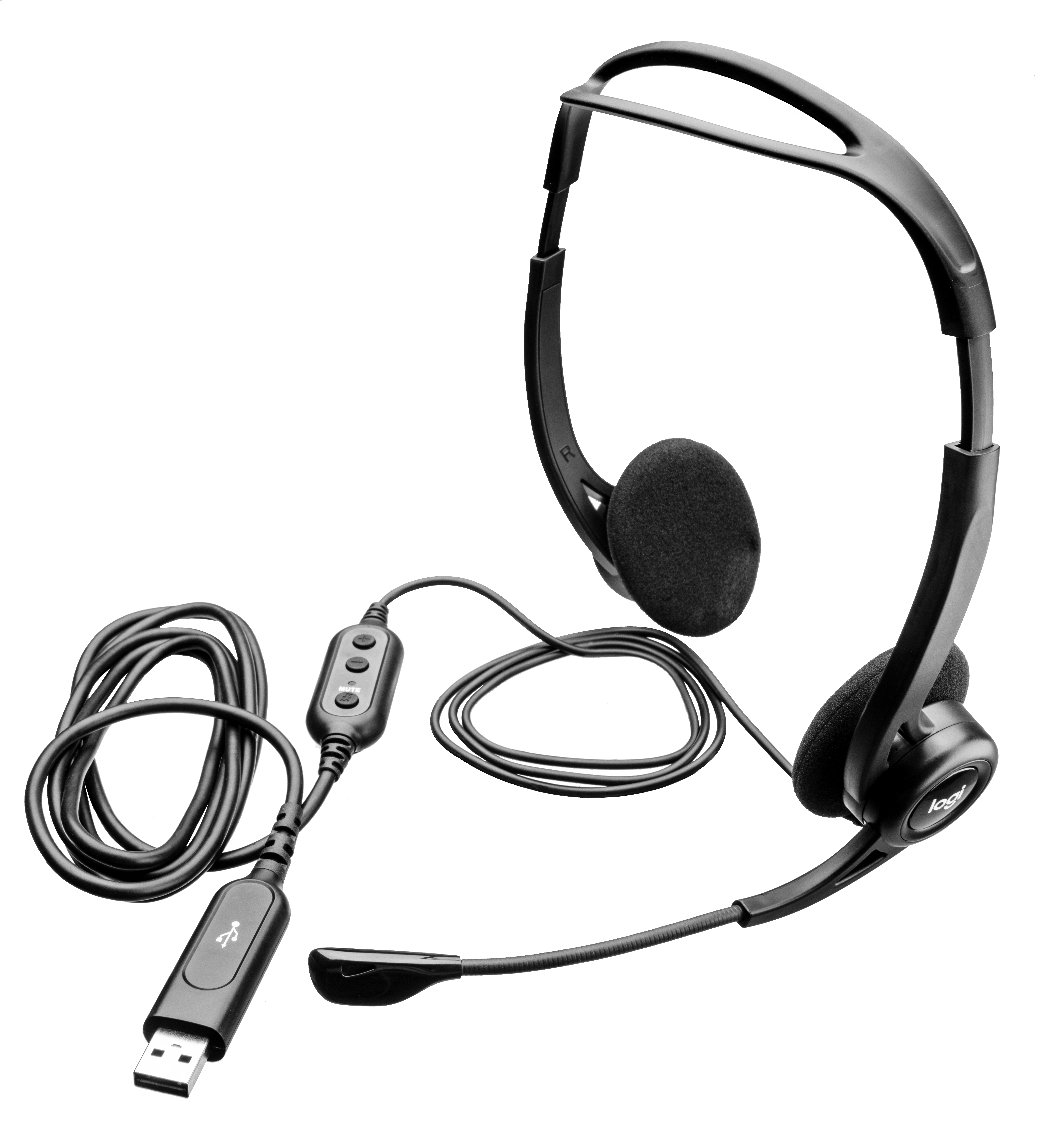981-000100 Headset pc 960 stereo ( 20-20000hz, mic, volume control, usb, 2.4m) Logitech Santreyd  - Вид №4