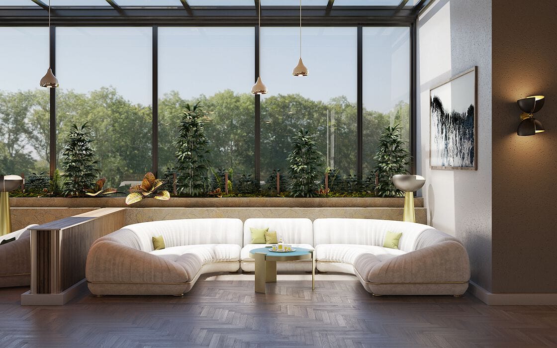 Изогнутый диван из ткани Essential Home Xenox ARCH-00027796 - Вид №5