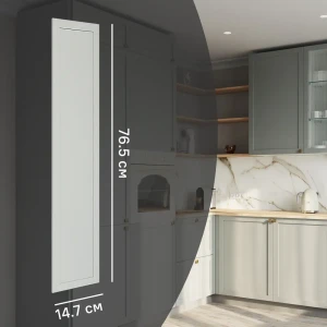 Фасад кухонный Кинель 14.7x76.5 см KONSENSA массив ясеня серо-зеленый матовый 89398708