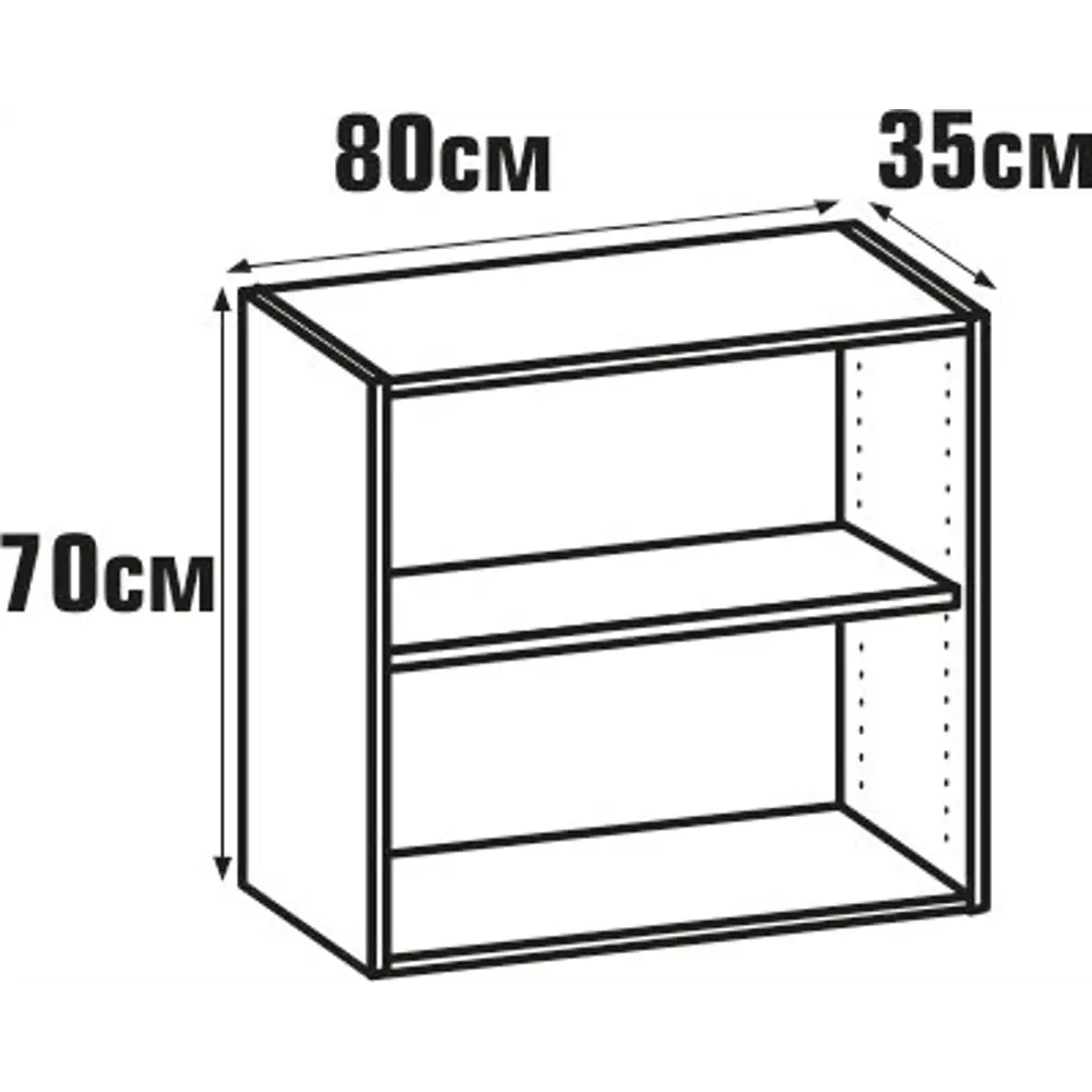 Каркас навесной 80x70x35 см, ЛДСП, цвет белый 18793459 STLM-2056997 DELINIA  - Вид №6