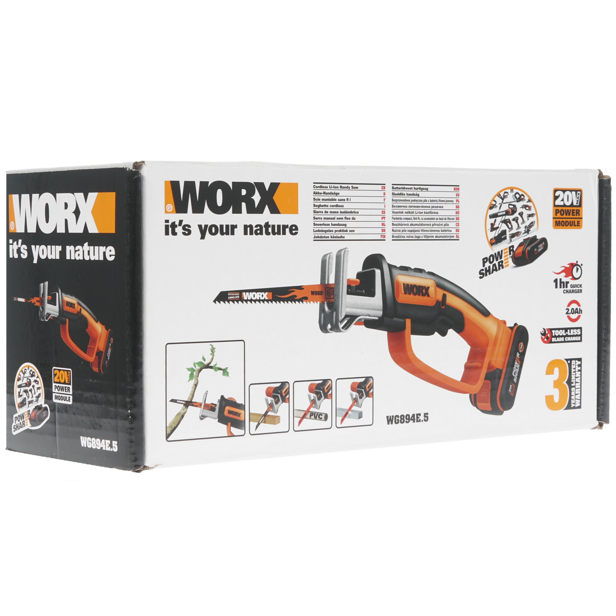 Сабельная пила Worx WG894E.5 PowerShare 20V 8143065 STDN-0136731 - Вид №9