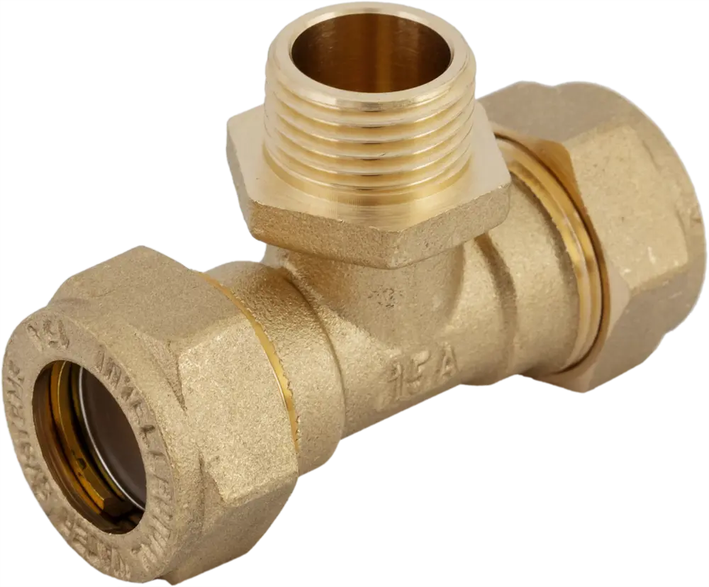 Тройник обжимной Stahlmann 15×1/2″ для гибких труб 82650036