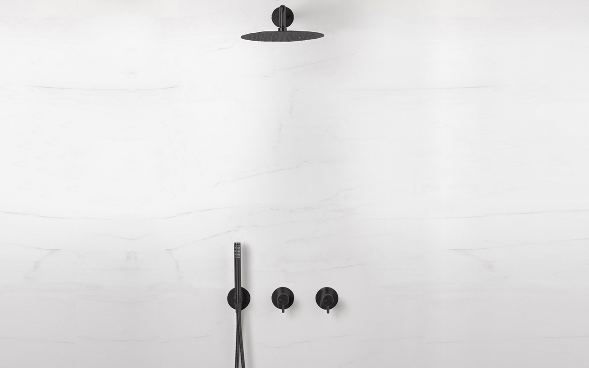 QS3300-340WB Двухсторонний душ с термостатом - черныйd line Qtoo  - Вид №2