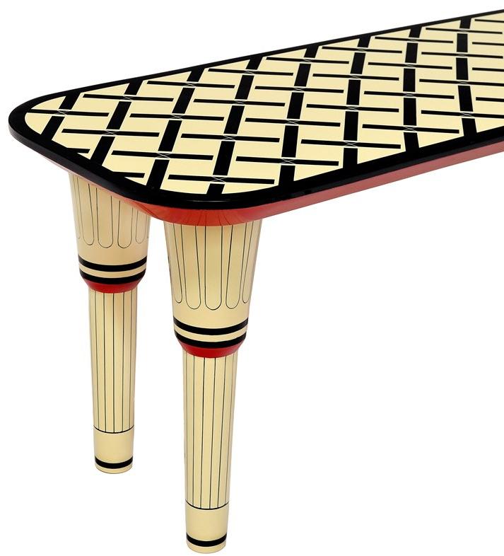 Scarlet Splendour Лакированная деревянная скамья Vanilla noir sun-id-1485029 - Вид №2