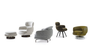 Кожаное вращающееся кресло с подлокотниками