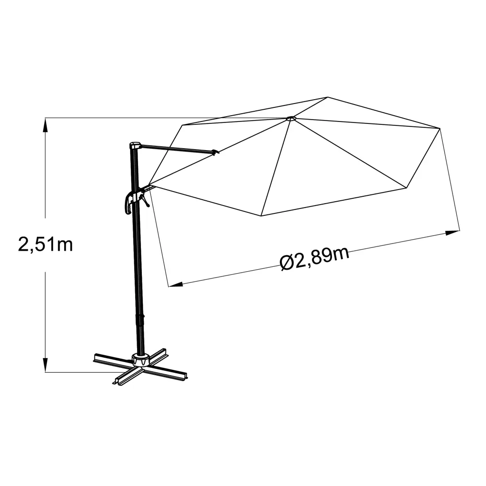 Зонт садовый BEGINIA Avea 290 см серый STLM-2070864 - Вид №18