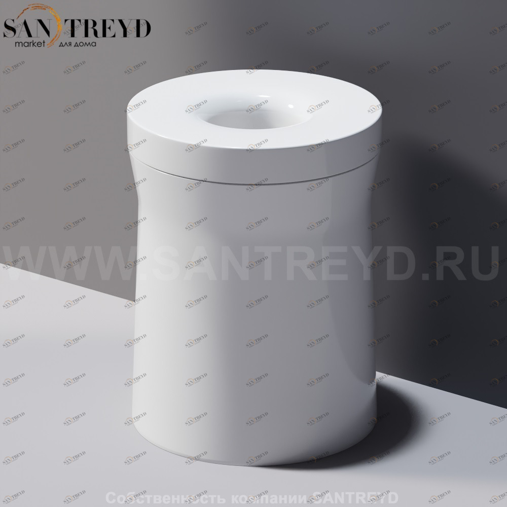 Agape ROTO Корзина для мусора 33 см из пластика белая ACOM0791ZL