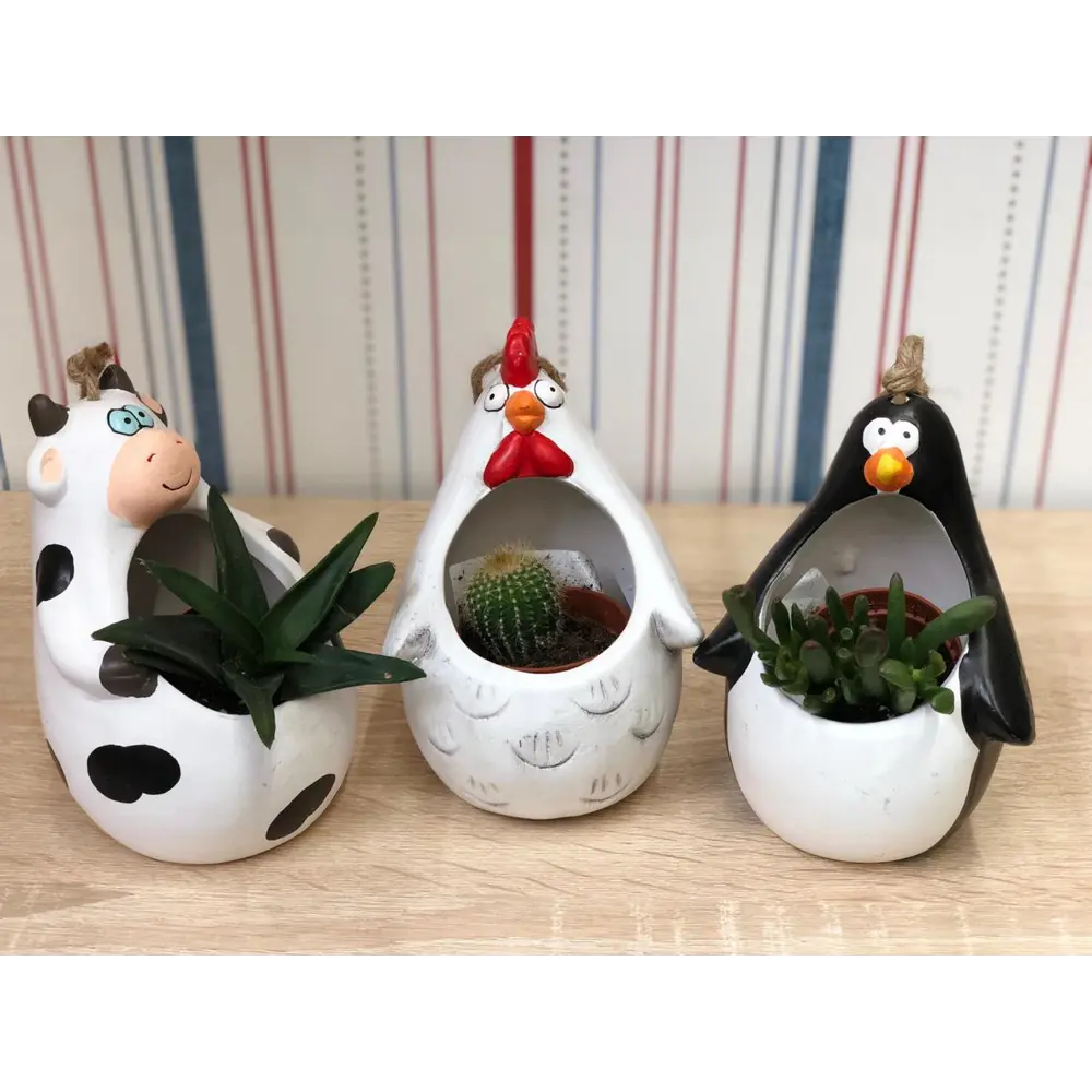 Кашпо-кактусник 10.5x10x14 см v0.15 л керамика чёрный/белый GARDMAX STLM-2000014 - Вид №4