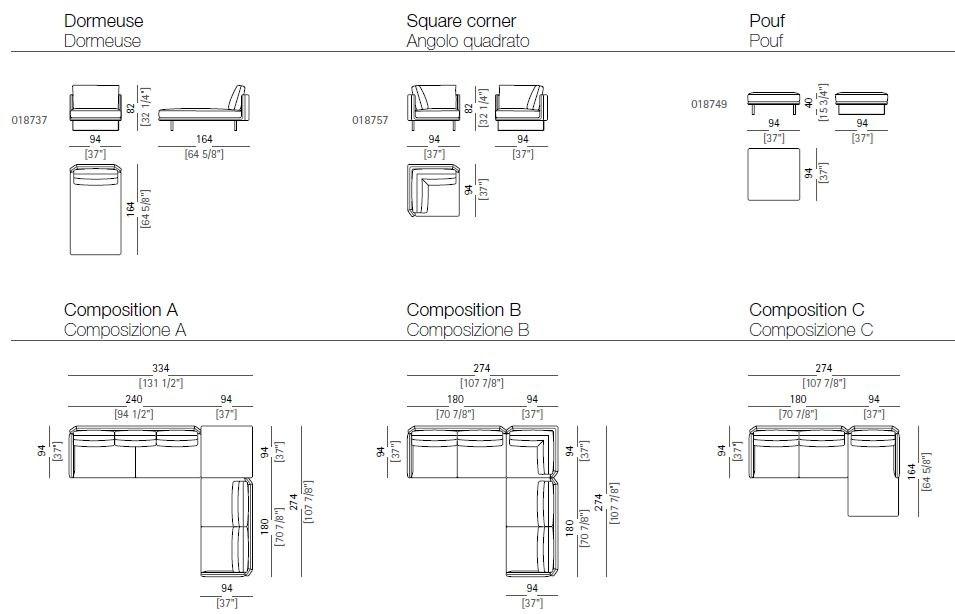 Arketipo Мягкий диван из ткани sun-id-1469012 - Вид №3