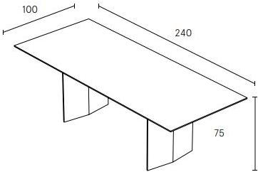 ALBEDO Прямоугольный стол в мдф Praia Prat250n - Вид №3