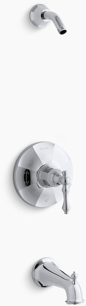 KOHLER Kelston Rite-Temp клапан для ванны и душа с рычажной ручкой и изливом, без насадки для душа K-TLS13492-4-BN  - Вид №1