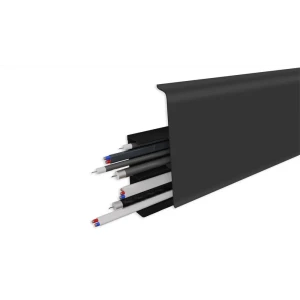 Плинтус напольный Prime ПВХ Графит серый 2220x2.2x100 мм