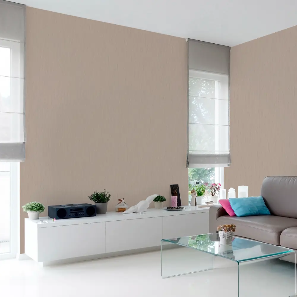 ELYSIUM Флизелиновые обои Лен в бежевых тонах для элегантного интерьера 89345102 STLM-0829563 - Вид №2