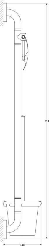 AVA 074 Штанга с 2-мя аксессуарами для туалета 72 cm ELLUX Avantgarde - Вид №1