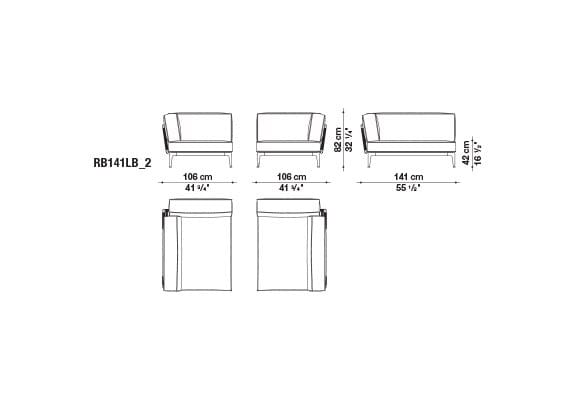Ткань сад диван B&B Italia Outdoor смородина ARCH-00042710 - Вид №7