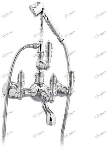 Bronces Mestre Настенный смеситель для ванны на 2 отверстия с ручным душем Retro 035616.b00.50