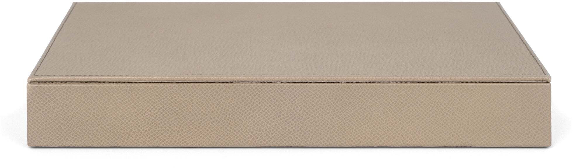 Прямоугольная большая коробка - 27,3X15,5XH4 см / зернистая кожа_черный