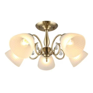 Потолочная люстра Omnilux Rezzato OML-65407-05 OMNILUX REZZATO 328319 Белый;бронза