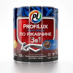 Эмаль-грунт по ржавчине 3 в 1 цвет синий 0.9 кг