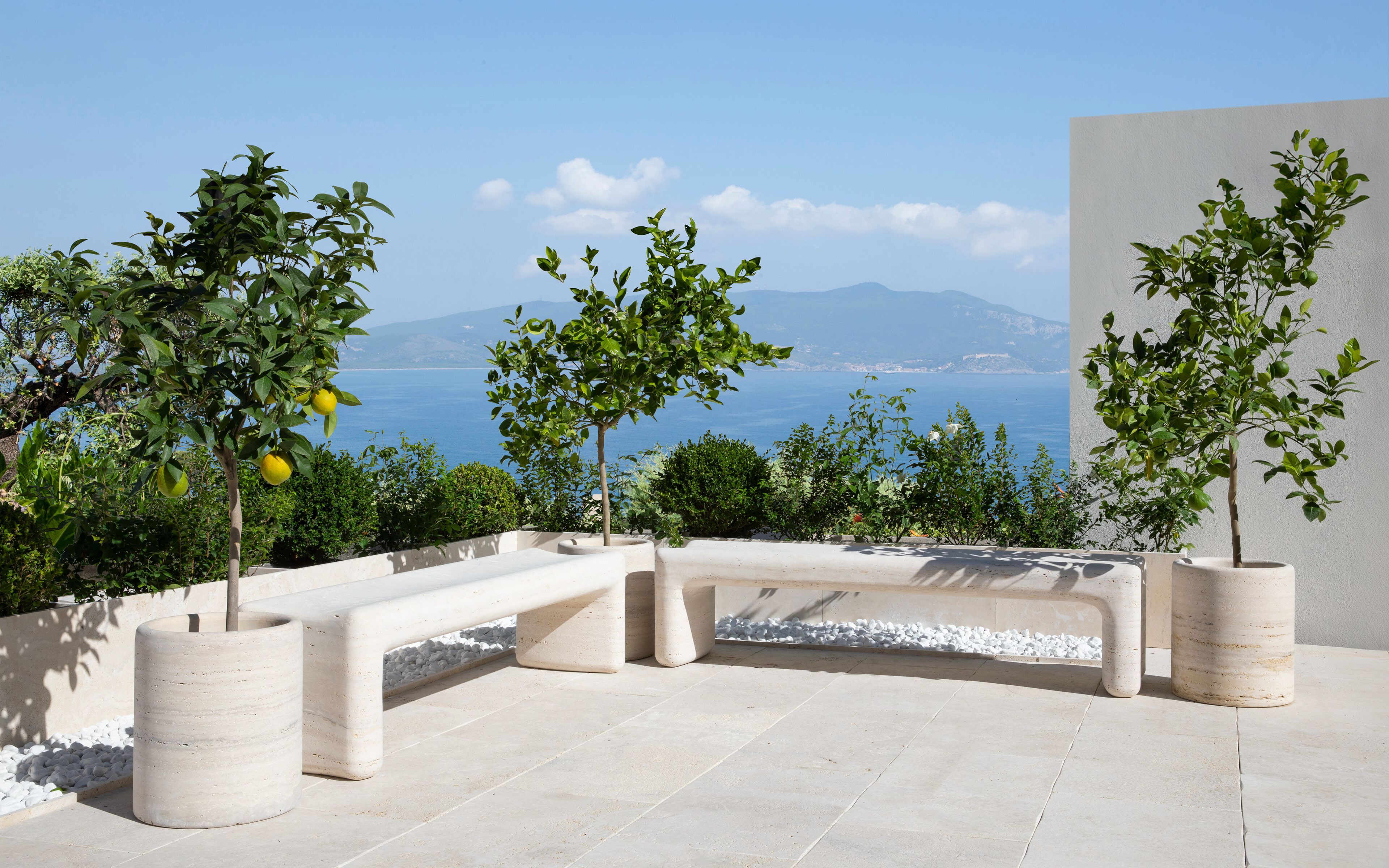 Травертиновая садовая скамейка VELTHA® Tinia ARCH-00099227 - Вид №2