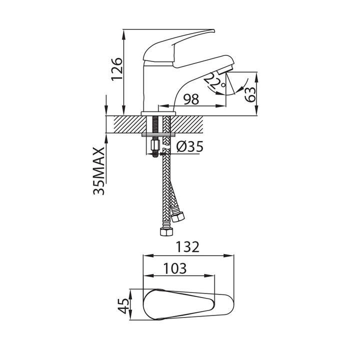 DA16204C MI Milardo Davis Смеситель для умывальника Davis Россия  - Вид №5