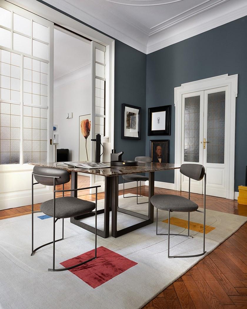 Potocco Стул на санках со спинкой из ясеня и мягким сиденьем Keel 922 - Вид №2