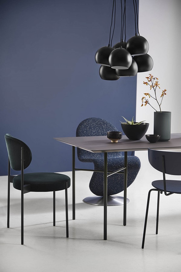 14236505001 Люстра ball, 7 плафонов, 120 см, черная матовая, черный шнур Frandsen  - Вид №1