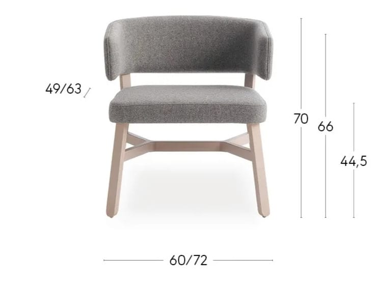 Кресло из бука с мягким сиденьем Billiani круассан ARCH-00000794 - Вид №4