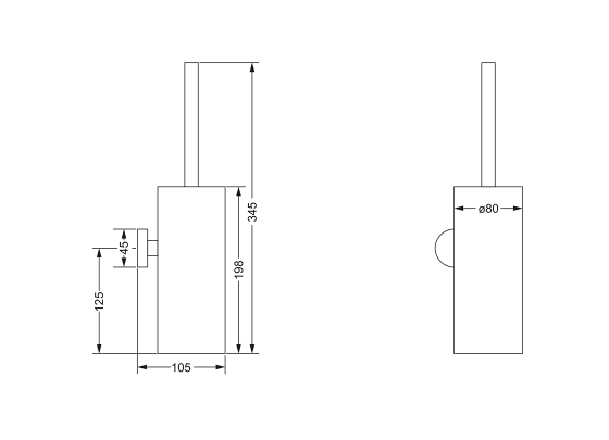 Туалетный ёршик с настенным держателем JOERGER Plateau 630.00.000.000 - Вид №1