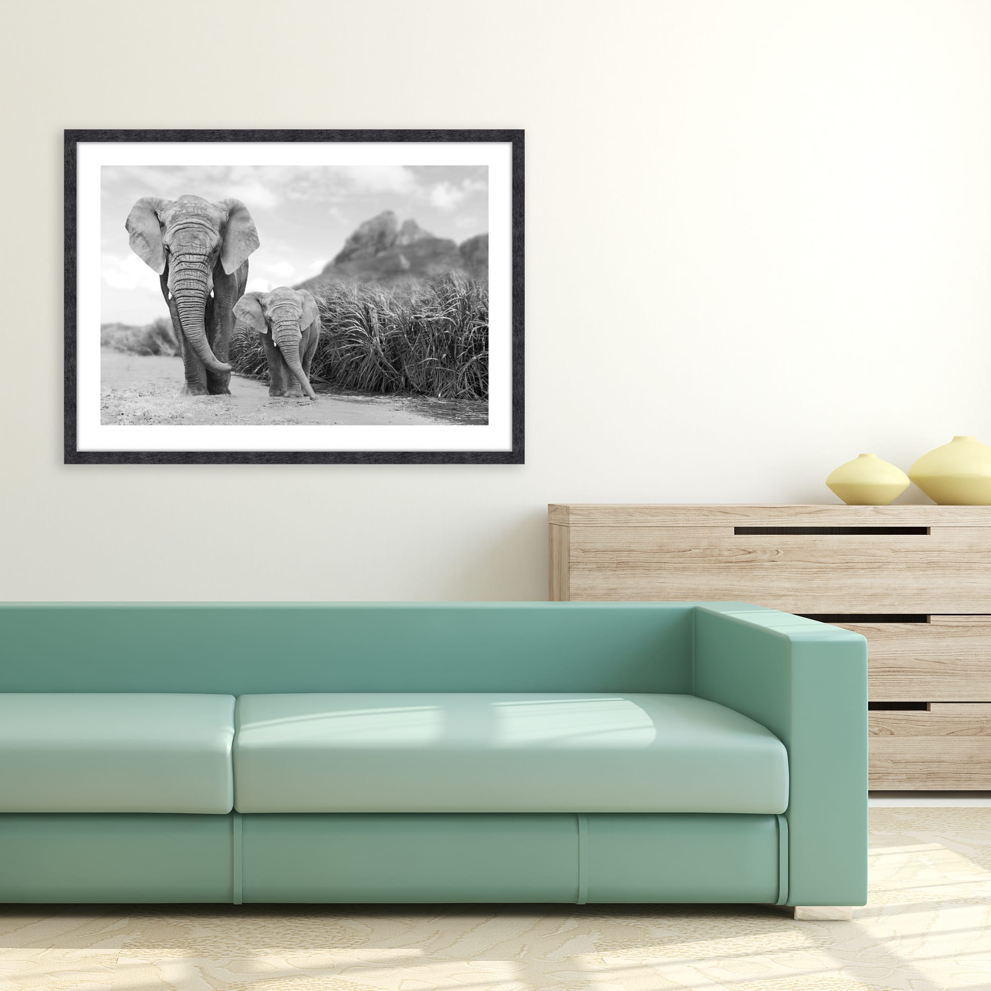 82718487 Картина в раме "Слоны" 50х70 см Santreyd  - Вид №3