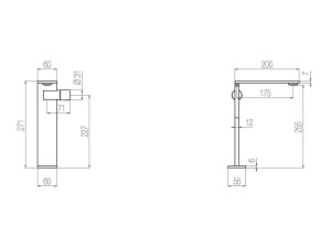 Однорычажный смеситель для раковины из нержавеющей стали без слива