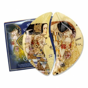 Тарелки стеклянные 2 шт желтые "Ожидание/Поцелуй. Г. Климт" CARMANI Г.КЛИМТ 00-3946487 Желтый;золото