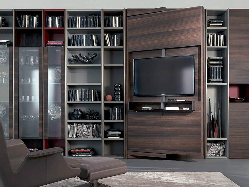 Fimar Книжный шкаф настенный отдельно стоящий с подставкой под телевизор Edis system sun-id-1443964 - Вид №5