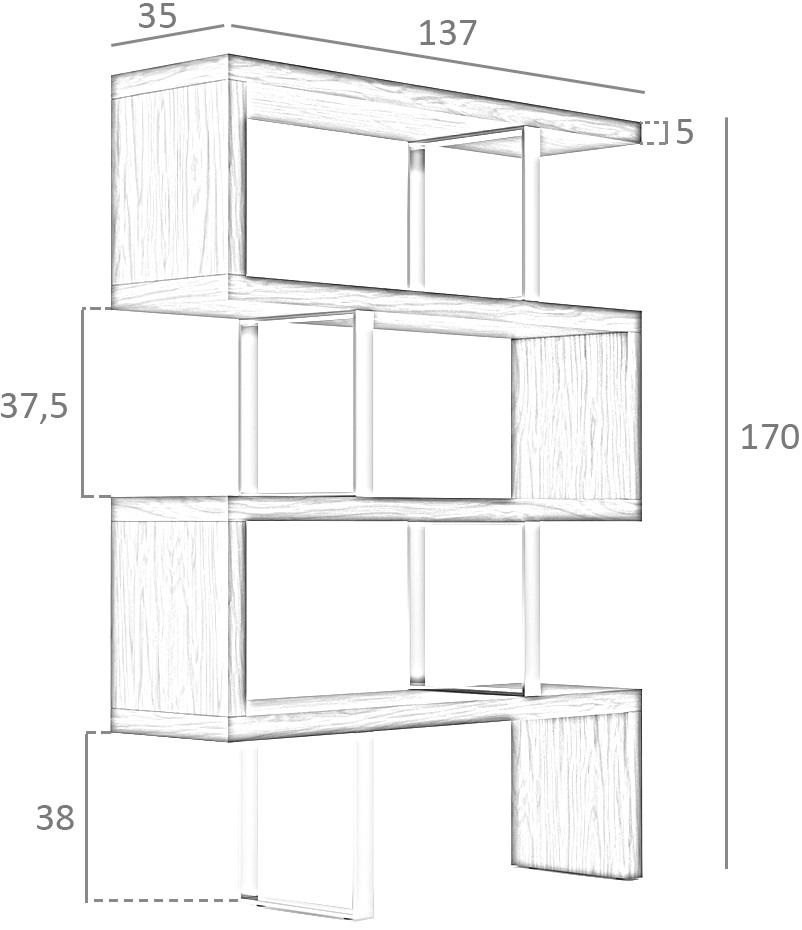 Angel Cerdá Открытый двухсторонний деревянный стеллаж Urban deco 3026 Angel Cerda - Вид №5