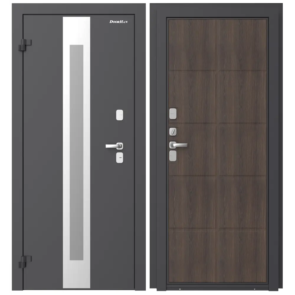 Дверь входная металлическая Термо 88x205 см левая калаб темное дерево DOORHAN STLM-2181523