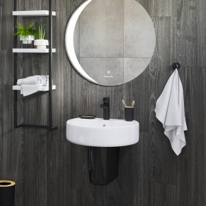 Полупьедестальный умывальник Best Color Black SANITA LUXE