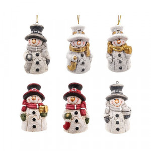 261080 Новогоднее украшение "Снеговик" №09 4 х 3.5 х 6 см РЕМЕКО