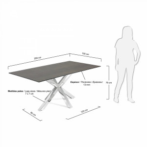 082336 Прямоугольный стол 200x100 сталь La Forma Arya