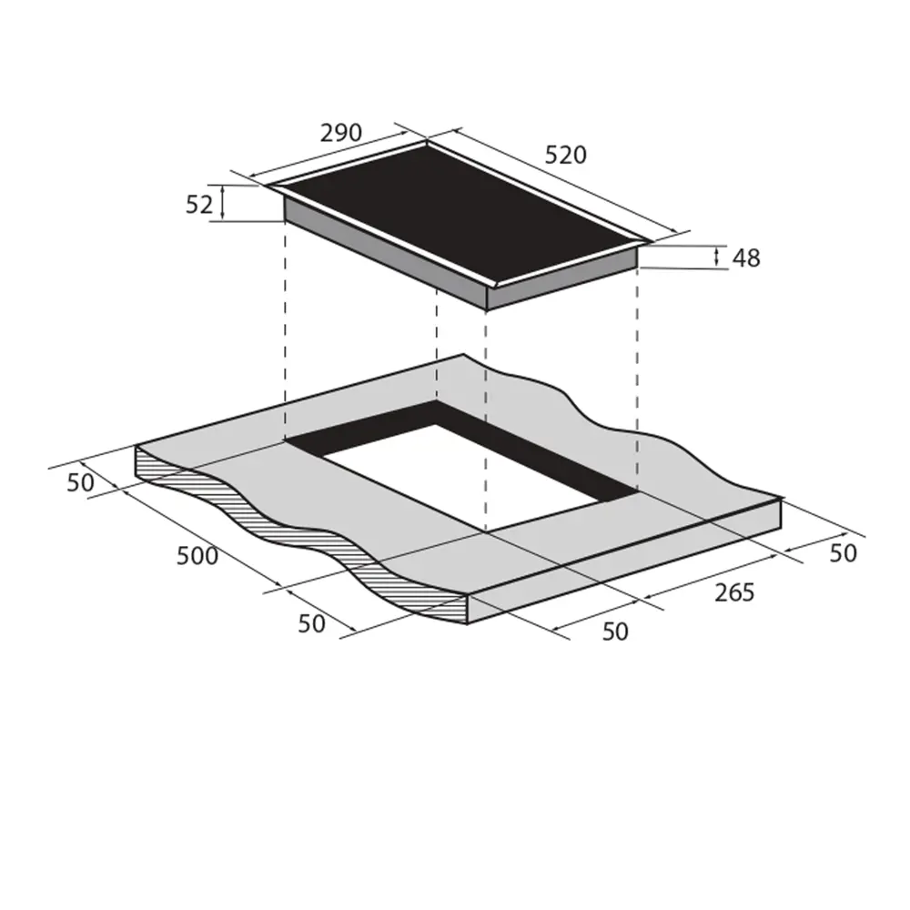 Стеклокерамическая варочная панель Zugel ZEH293B 29x5.2x52 см 2 конфорки цвет черный STLM-2109398 - Вид №6