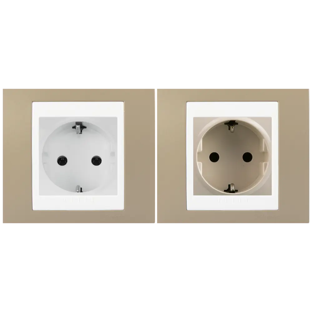 Рамка для розеток и выключателей Systeme Electric Unica 1 пост, цвет коричневый/белый STLM-2147661 - Вид №1