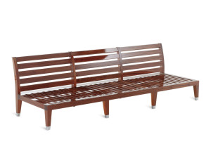 3-местный садовый диван из красного дерева и акриловой ткани