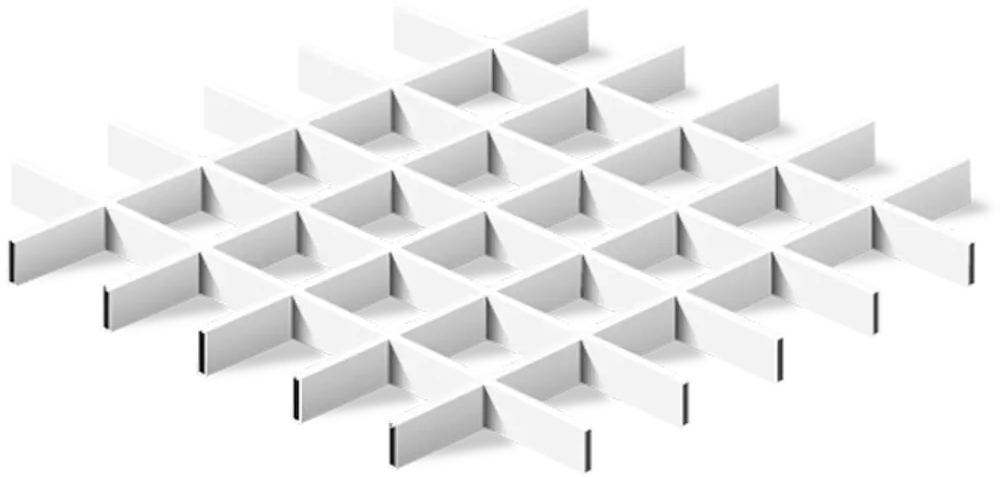 86162884 Комплект грильято 100x100x40 мм 2.4 м белый матовый STLM-1016041