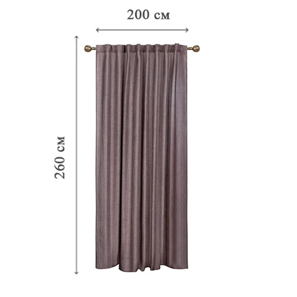 KREAFORTA Looks — штора на ленте серо-коричневая 200x260 см 89405465 STLM-1566404 - Вид №2