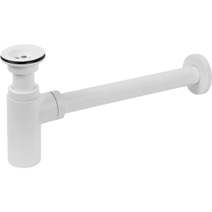 Сифон для раковины Wirquin с выпуском латунь цвет матовый белый