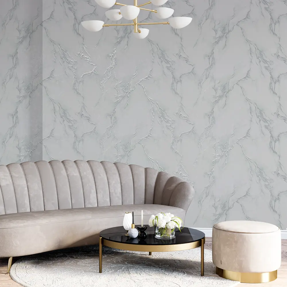 Обои Palitra Planet Bianca - элегантный мраморный рисунок для стильного интерьера 89358792 STLM-0829565 - Вид №3